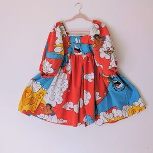 Colorful Cartoon Print Dress